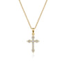 14K Yellow Gold Diamond Cross Pendant Necklace - 0.25 ct