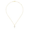14K Yellow Gold Diamond Cross Pendant Necklace - 0.25 ct
