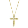 14K Yellow Gold Diamond Cross Pendant Necklace - 0.51 ct