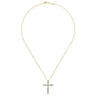 14K Yellow Gold Diamond Cross Pendant Necklace - 0.51 ct