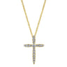 14K Yellow Gold Diamond Cross Pendant Necklace - 0.25 ct