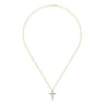 14K Yellow Gold Diamond Cross Pendant Necklace - 0.25 ct