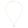 14K Yellow Gold Diamond Cross Pendant Necklace - 0.17 ct