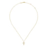 14K Yellow Gold Diamond Cross Pendant Necklace - 0.01 ct