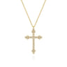 14K Yellow Gold Diamond Cross Pendant Necklace - 0.25 ct