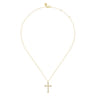 14K Yellow Gold Diamond Cross Pendant Necklace - 0.25 ct