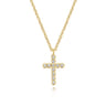 14K Yellow Gold Diamond Cross Pendant Necklace - 0.11 ct