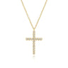 14K Yellow Gold Diamond Cross Pendant Necklace - 0.24 ct