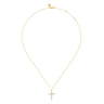 14K Yellow Gold Diamond Cross Pendant Necklace - 0.24 ct