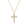 14K Yellow Gold Diamond Cross Pendant Necklace - 0.25 ct