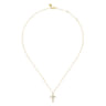 14K Yellow Gold Diamond Cross Pendant Necklace - 0.25 ct