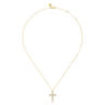 14K Yellow Gold Diamond Cross Pendant Necklace - 0.56 ct