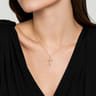 14K Yellow Gold Diamond Cross Pendant Necklace - 0.56 ct