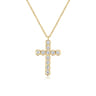 14K Yellow Gold Diamond Cross Pendant Necklace - 0.79 ct