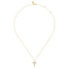 14K Yellow Gold Diamond Cross Pendant Necklace - 0.79 ct