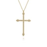 14K Yellow Gold Diamond Cross Pendant Necklace - 0.5 ct