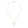 14K Yellow Gold Diamond Cross Pendant Necklace - 0.5 ct