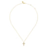 14K Yellow Gold Diamond Cross Pendant Necklace - 0.27 ct