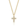 14K Yellow Gold Diamond Cross Pendant Necklace - 0.06 ct
