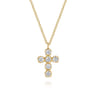 14K Yellow Gold Diamond Cross Pendant Necklace - 0.35 ct