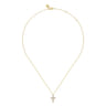 14K Yellow Gold Diamond Cross Pendant Necklace - 0.35 ct