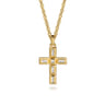 14K Yellow Gold Diamond Cross Pendant - 0.8 ct