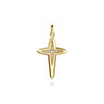 14K Yellow Gold Diamond Cross Pendant - 0.2 ct