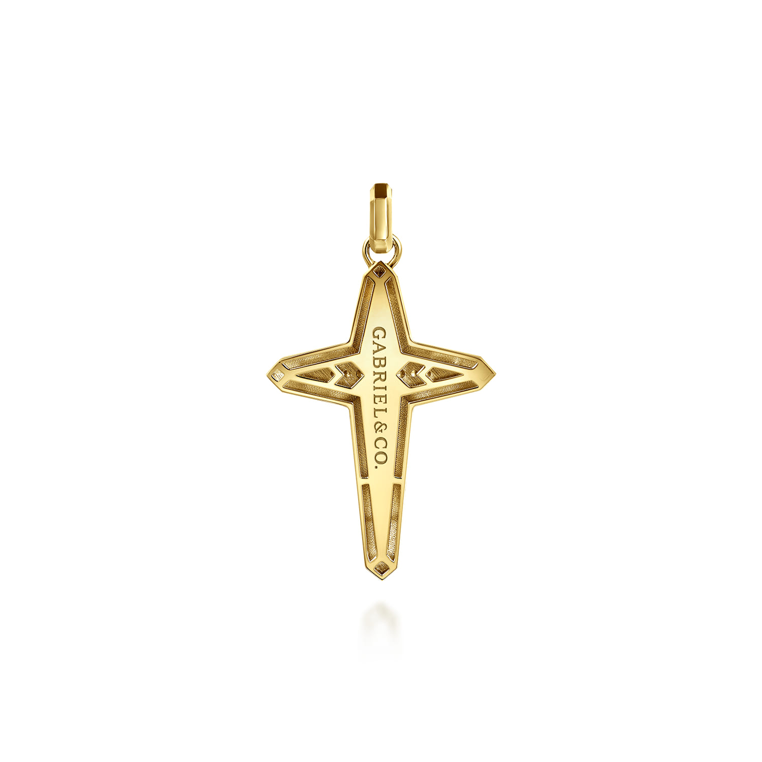 14K Yellow Gold Diamond Cross Pendant - 0.2 ct - Shot 2