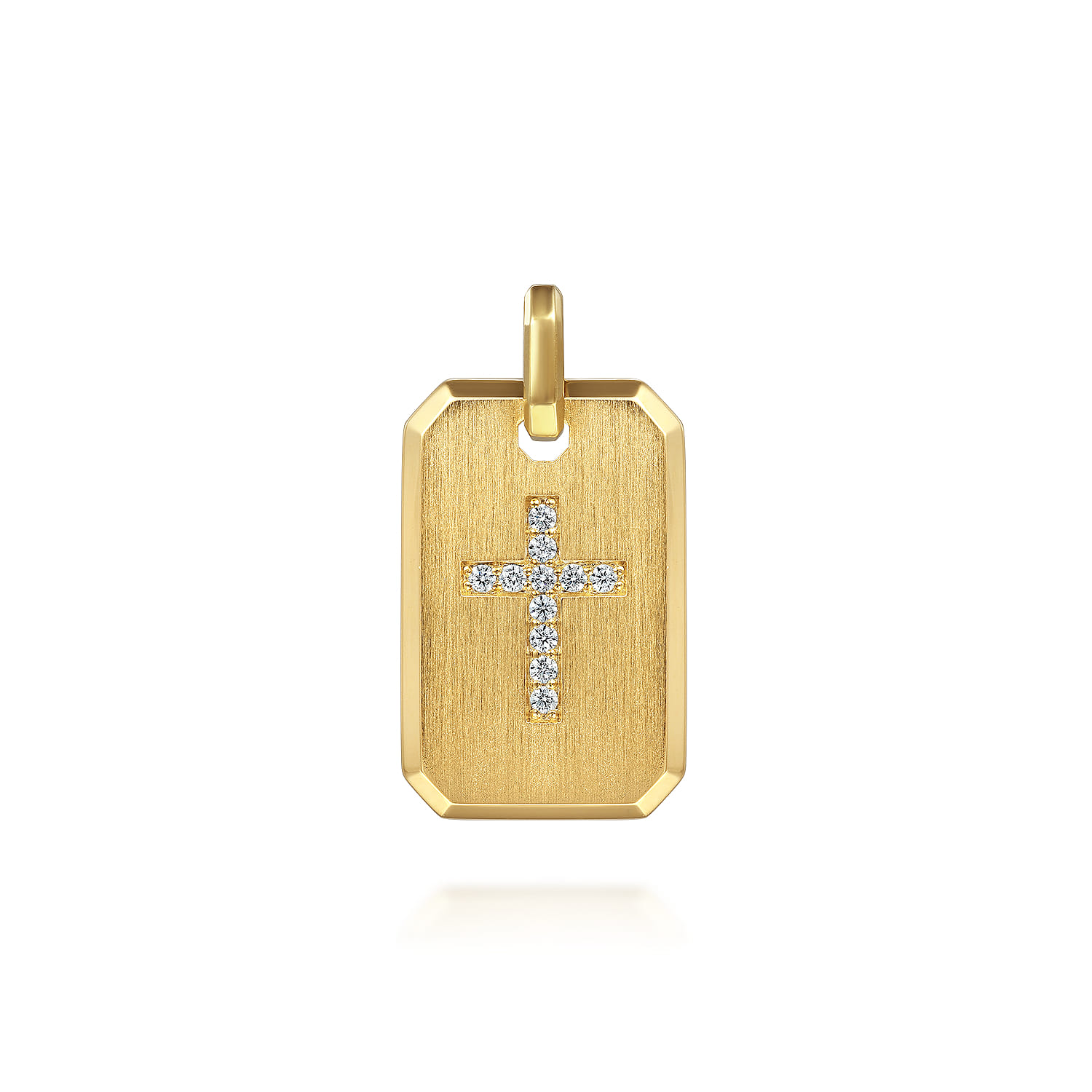 14K Yellow Gold Diamond Cross Pendant