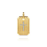 14K Yellow Gold Diamond Cross Pendant - 0.37 ct