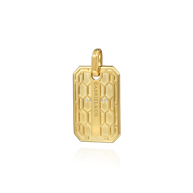 14K Yellow Gold Diamond Cross Pendant - 0.37 ct - Shot 2