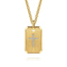 14K Yellow Gold Diamond Cross Pendant - 0.37 ct