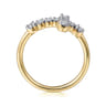 14K Yellow Gold Diamond Cross Ring - 0.3 ct