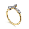 14K Yellow Gold Diamond Cross Ring - 0.3 ct