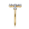 14K Yellow Gold Diamond Cross Ring - 0.3 ct