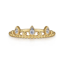 14K Yellow Gold Diamond Crown Bujukan Ring