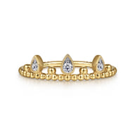 14K Yellow Gold Diamond Crown Bujukan Ring