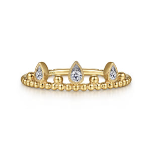 14K Yellow Gold Diamond Crown Bujukan Ring