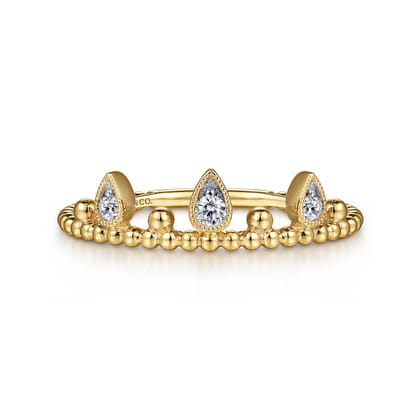 14K Yellow Gold Diamond Crown Bujukan Ring