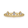 14K Yellow Gold Diamond Crown Bujukan Ring - 0.08 ct