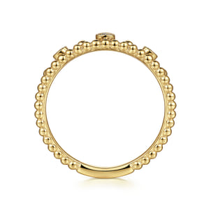 14K Yellow Gold Diamond Crown Bujukan Ring