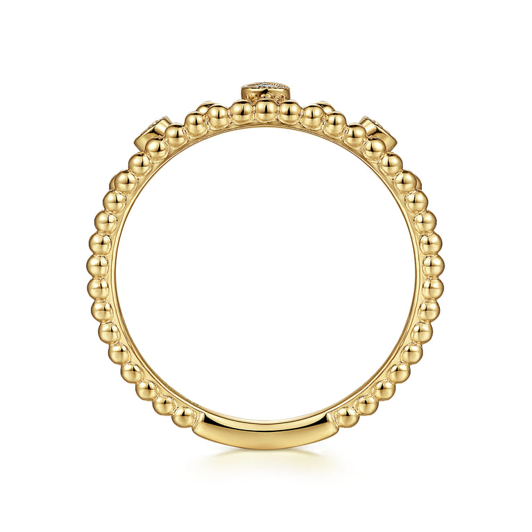 14K Yellow Gold Diamond Crown Bujukan Ring - 0.08 ct - Shot 2