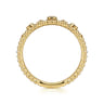 14K Yellow Gold Diamond Crown Bujukan Ring - 0.08 ct