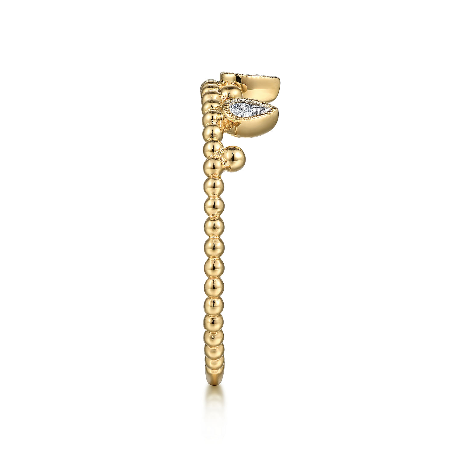 14K Yellow Gold Diamond Crown Bujukan Ring