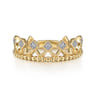 14K Yellow Gold Diamond Crown Ring - 0.05 ct