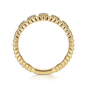 14K Yellow Gold Diamond Crown Ring