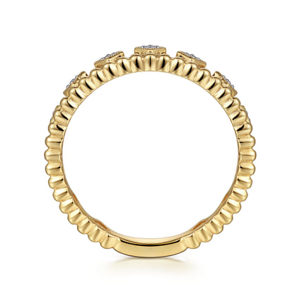 14K Yellow Gold Diamond Crown Ring