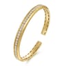 14K Yellow Gold Diamond Cuff Bangle Bracelet - 1.5 ct