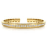 14K Yellow Gold Diamond Cuff Bangle Bracelet - 1.5 ct