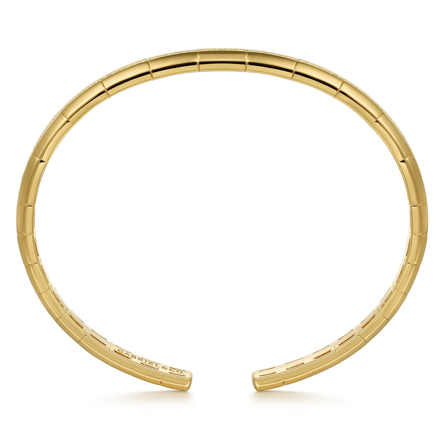 14K Yellow Gold Diamond Cuff Bangle Bracelet - 1.5 ct - Shot 3